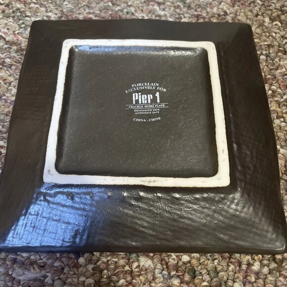 Pier 1 Set of 4 Square Crackle Sushi Plates, Blue/Green - Picture 3 of 5